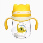 Поильник детский M&B «Котик» с трубочкой, от 9 мес., 280 мл., молочно-желтый - Фото 6