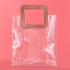 Пакет подарочный из ПВХ, розовый, 26.5×23×12 см - Фото 4