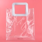 Пакет подарочный из ПВХ, прозрачный, белые ручки, 25×28×15 см 10648604