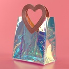 Пакет подарочный из ПВХ, розовый, иридисцентный, 20×18×10 см 10648613