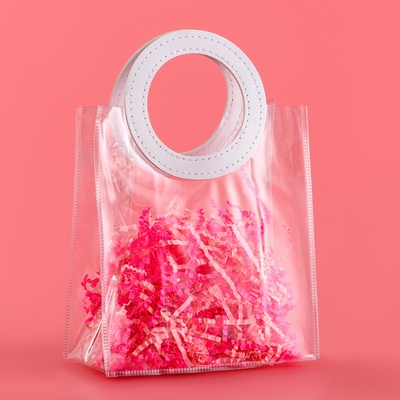 Пакет подарочный из ПВХ, белый, 17×15×8 см