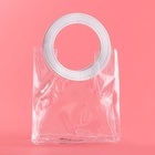 Пакет подарочный из ПВХ, прозрачный, белые ручки, 20×18×10 см - Фото 4