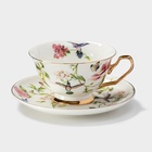 Чайная пара Wingflora, 200 мл, 15×6 см, керамика, белая - Фото 1