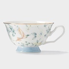 Чайная пара Wingflora, 200 мл, 15×6 см, керамика, белая, голубая - Фото 4