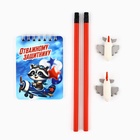 Подарочный набор «С 23 февраля», карандаши 2 шт., ластики 2 шт., блокнот - Фото 2