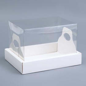 Коробка с прозрачной крышкой под рулет белая, 16.3?12.1?10.6 см (комплект 5 шт)