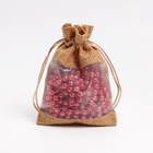 Льняной мешочек для хранения украшений, подарков, трав, 10×14 см, набор из 5 штук - Фото 2