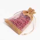 Льняной мешочек для хранения украшений, подарков, трав, 10×14 см, набор из 5 штук - Фото 3