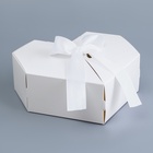 Подарочная коробка - сердце, самосборная, белая, с лентой, 17×17×6 см - Фото 1