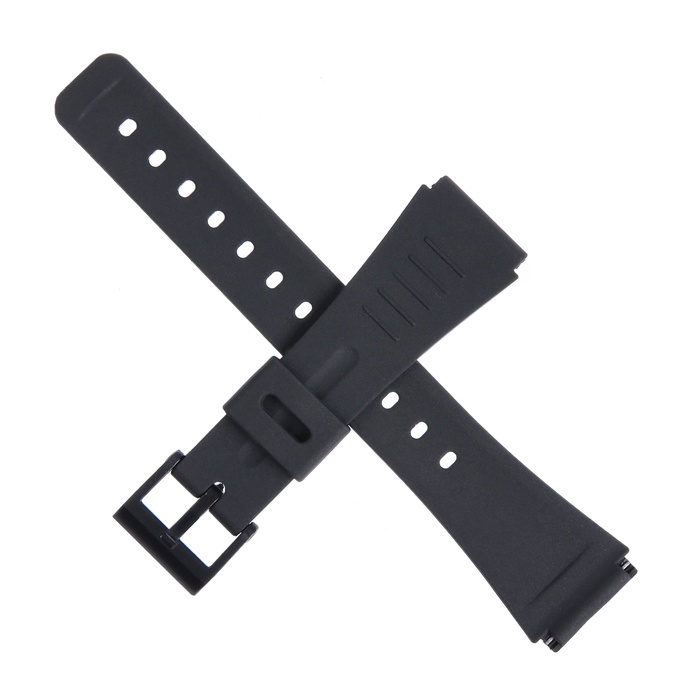 Ремешок для часов, 20 мм, силикон, длина 22 см, чёрный