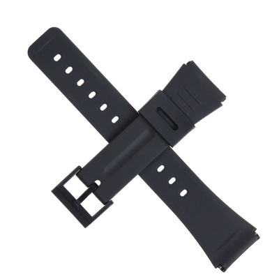Ремешок для часов, 22 мм, силикон, длина 22 см, чёрный
