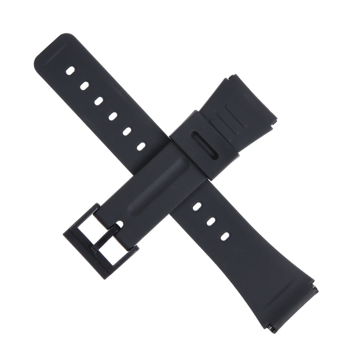 Ремешок для часов, 22 мм, силикон, длина 22 см, чёрный - Фото 1