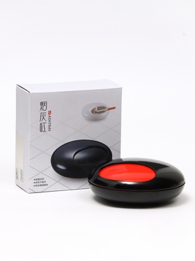 Пепельница бездымная для дома, для сигарет и стиков, 12×5 см, черная