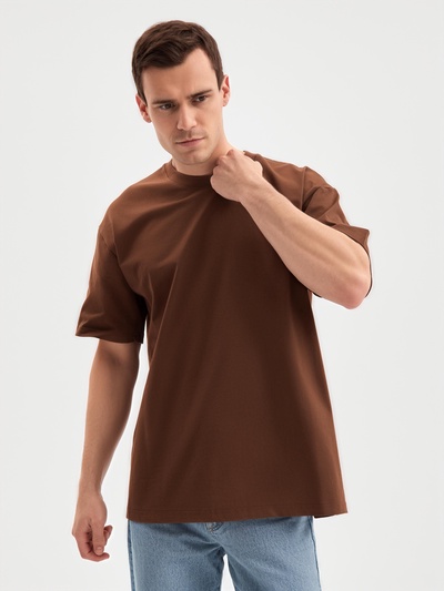 Футболка мужская MINAKU: Moments, цвет коричневый, р-р 50-52