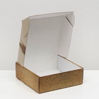 Коробка самосборная "Бант", золотая, 23 х 23 х 8 см 10854355