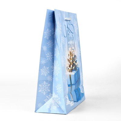 Пакет подарочный новогодний ламинированный «С новым годом», ML 21 х 25 х 8 см