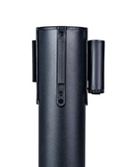 Стойка ограждения напольная, высота - 90 см, d=6 см, d=32 см, черная, с вытяжной красной лентой - 280 см - Фото 3