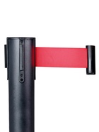 Стойка ограждения напольная, высота - 90 см, d=6 см, d=32 см, черная, с вытяжной красной лентой - 280 см - Фото 4
