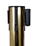 Стойка ограждения золотая, с красной вытяжной лентой 280 см, высота 90 см, d=6 см, напольный d=32 см - Фото 3