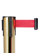 Стойка ограждения золотая, с красной вытяжной лентой 280 см, высота 90 см, d=6 см, напольный d=32 см - Фото 4