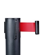 Стойка ограждения чёрная, с красной вытяжной лентой 470 см, высота 90 см, d=8 см, напольный d=35 см - Фото 4