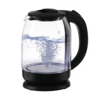 Чайник электрический Luazon LSK-1801, 1.8 л, стеклянный, с подсветкой, 1500-1800 Вт, чёрный - Фото 1