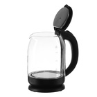 Чайник электрический Luazon LSK-1801, 1.8 л, стеклянный, с подсветкой, 1500-1800 Вт, чёрный - Фото 3