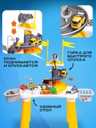 Парковка - игровой стол «Приключения на стройке», набор 4 машинки, конструктор - Фото 3