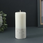 Свеча-цилиндр "Бетон", 6х15 см, белая 10804014