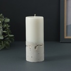 Свеча-цилиндр "Бетон", 6х15 см, белая 10804014