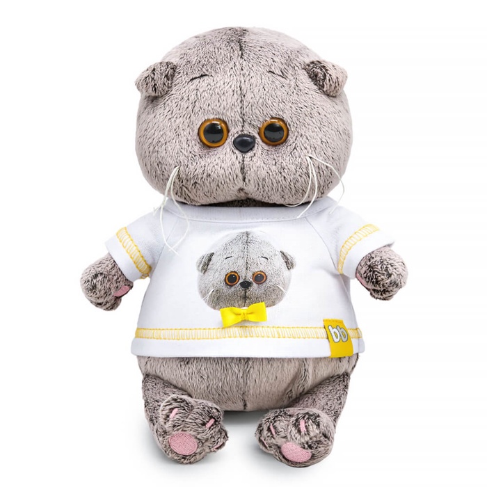 Мягкая игрушка «Кот Басик BABY», в футболке с автопортретом, 20 см - Фото 1