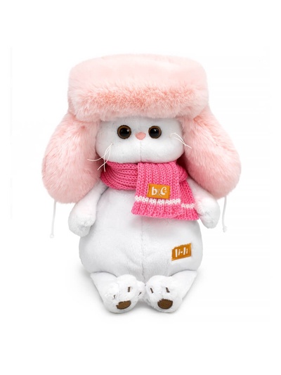 Мягкая игрушка «Кошечка Ли-Ли», в меховой шапке и шарфе, 24 см