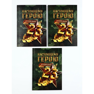 Ежедневник А5, 80 л., мягкая обложка, набор 3 шт. «Настоящему герою»