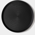 Поднос круглый Доляна Brick, пластик, d=35 см, чёрный - Фото 3