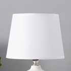 Настольная лампа с абажуром RISALUX «Брон», Е14, 40 Вт, бело-золотой, 18×18×27 см - фото 4725444
