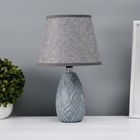 Настольная лампа с абажуром RISALUX «Аурелия», Е14, 40 Вт, серый, 20×20×33.5 см - Фото 3