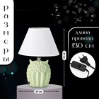 Настольная лампа с абажуром RISALUX «Сова», Е14, 40 Вт, салатовый, 20×20×29 см - Фото 2