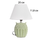 Настольная лампа с абажуром RISALUX «Сова», Е14, 40 Вт, салатовый, 20×20×29 см - Фото 5