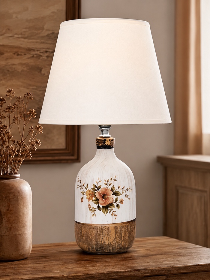 Настольная лампа с абажуром RISALUX «Синди», Е14, 40 Вт, 22.5×22.5×37 см