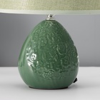 Настольная лампа с абажуром RISALUX «Инесса», Е14, 40 Вт, зелёный, 22.5×22.5×33.5 см - Фото 4