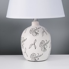 Настольная лампа с абажуром RISALUX «Фиори», Е14, 40 Вт, белый/чёрный, 22.5×22.5×34.5 см 10337303