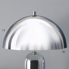 Настольная лампа с абажуром RISALUX «Челси» модерн, Е27, 3 Вт, хром, 29×29×49 см - Фото 3