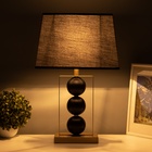 Настольная лампа с абажуром RISALUX «Оливер», Е27, 40 Вт, чёрный-латунь, фигурное основание, 33×22×53 см - Фото 4