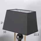 Настольная лампа с абажуром RISALUX «Оливер», Е27, 40 Вт, чёрный-латунь, фигурное основание, 33×22×53 см - Фото 5