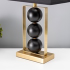 Настольная лампа с абажуром RISALUX «Оливер», Е27, 40 Вт, чёрный-латунь, фигурное основание, 33×22×53 см - Фото 6