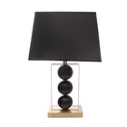 Настольная лампа с абажуром RISALUX «Оливер», Е27, 40 Вт, чёрный-латунь, фигурное основание, 33×22×53 см - Фото 8