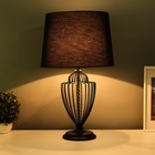 Настольная лампа с абажуром RISALUX «Джанго», Е27, 40 Вт, чёрный, 33×33×58 см 10338301