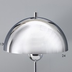 Настольная лампа с абажуром RISALUX «Купер» модерн, Е27, 3 Вт, хром, 25×25×53 см - Фото 3