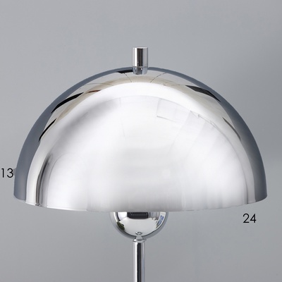 Настольная лампа с абажуром RISALUX «Купер» модерн, Е27, 3 Вт, хром, 25×25×53 см