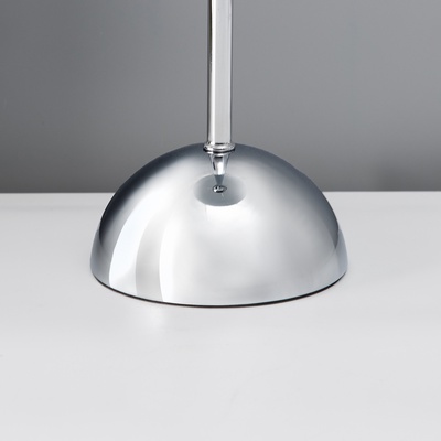 Настольная лампа с абажуром RISALUX «Купер» модерн, Е27, 3 Вт, хром, 25×25×53 см
